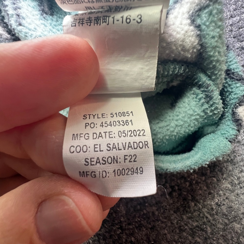 LL Bean Kids Fleece Pullover Mountain Print Blue Teal Size M 10-12 Winter Ski - Picture 6 of 10